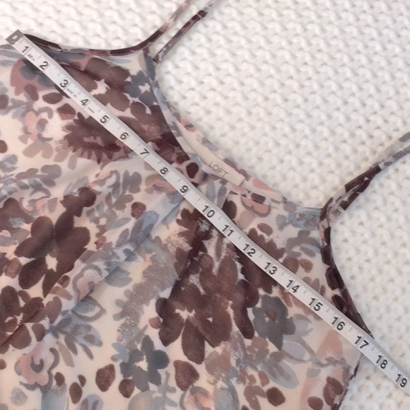 Loft Pink & Brown Floral Cami Sz XS - Picture 9 of 9